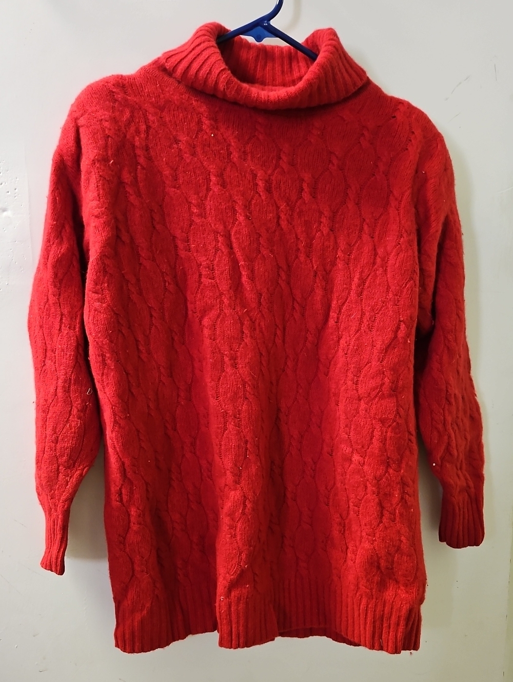 Express Red Cable Knit Turtleneck Sweater
